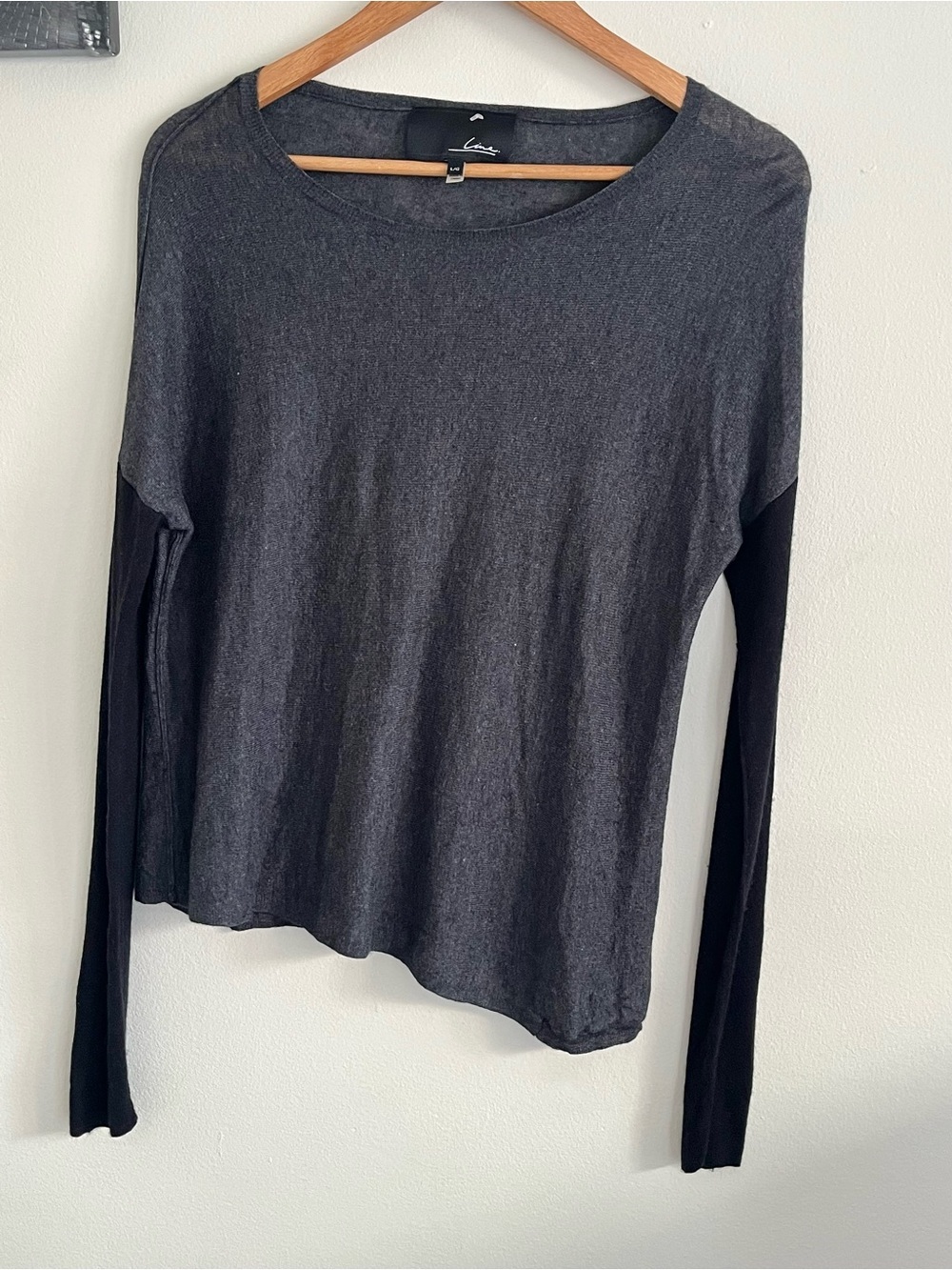 LINE Cashmere Blend Knitwear Sweater Gray Lightweight- Large PTP 22 inch - Picture 2 of 9